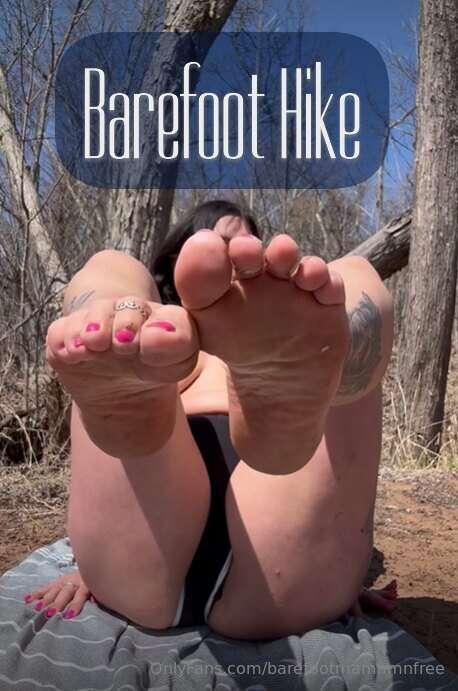 I was on a barefoot hike through the woods.🌳 I walked throug..