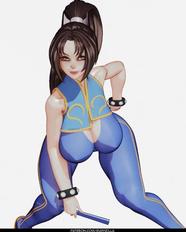 Mai wearing Chun's outfit~