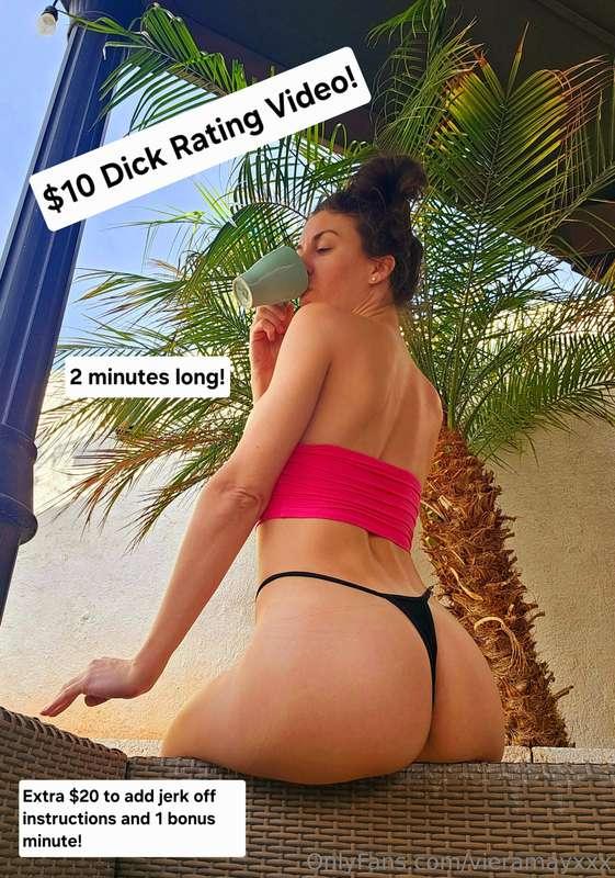 🌤50% off dick rating vids today! 🌴Only $10! Striptease inclu..