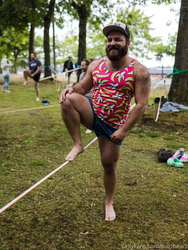 We did some Slack Line activities the other weekend. Was so ..