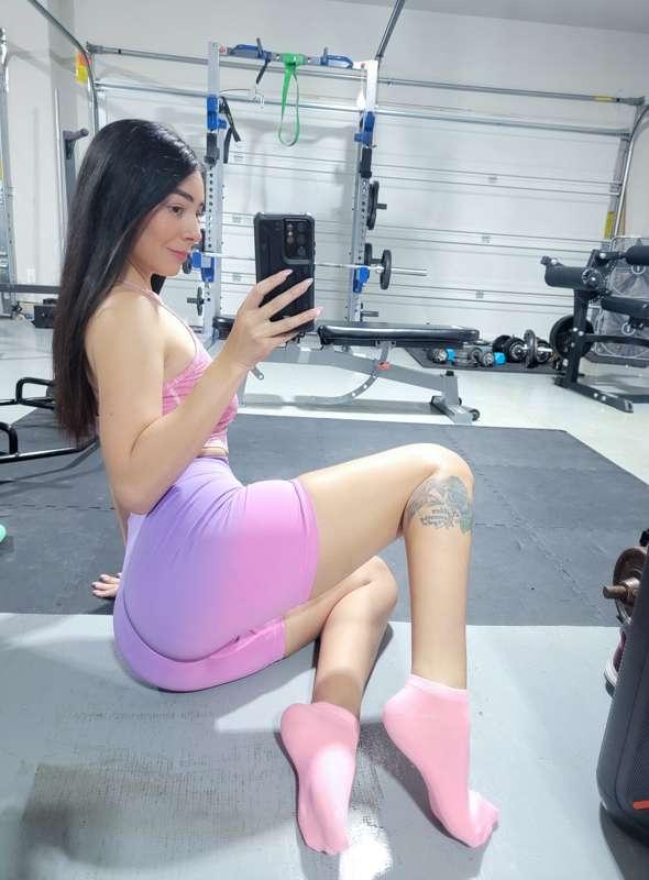 What do you think of these pink socks on my feet? Would you ..