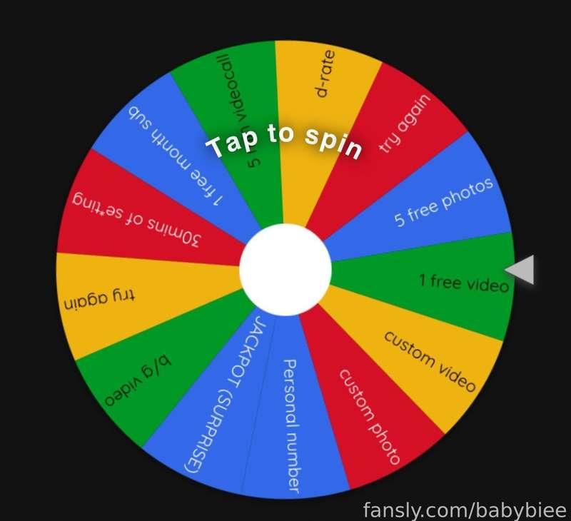 Who want’s to play a game? 
Tip 5$ to spin the lucky wheel💓