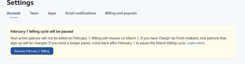 Suspension will continue in February (no deductions)