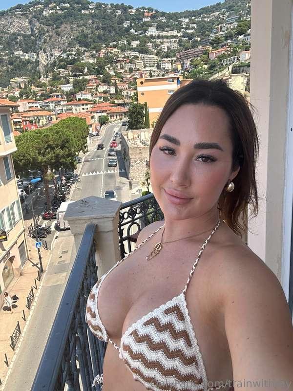 Bikini, balcony, and the perfect view. 😉