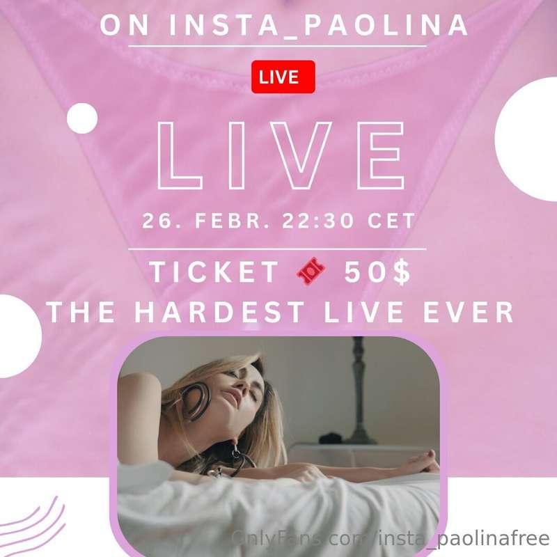 Live on @insta_paolina Mercoledì 22.30Visto il successo dell..