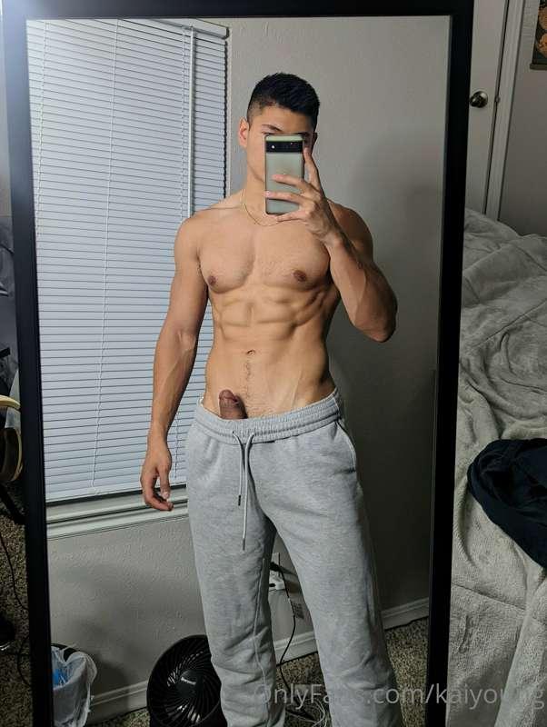 Gray sweatpants