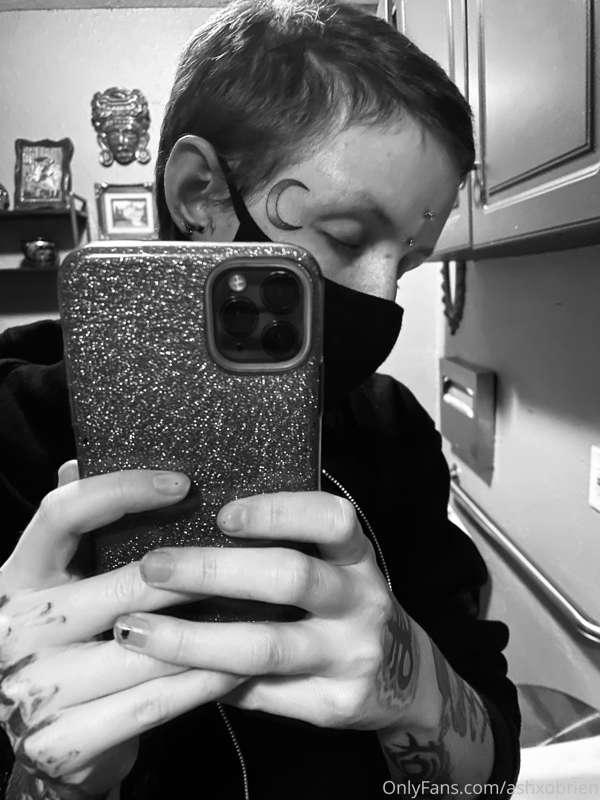 Got my first face tattoo today🖤🌙
