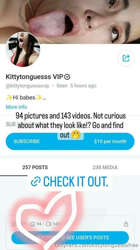 Go and check it out. Subscribe and support me. @kittytongues..