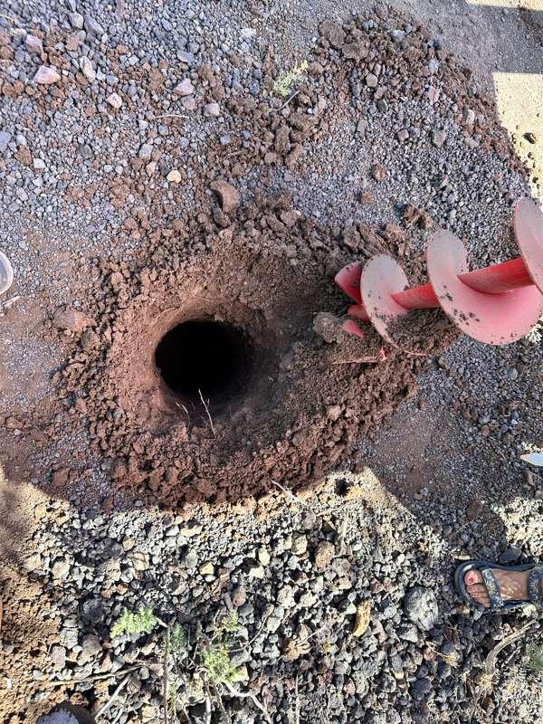One hole dug