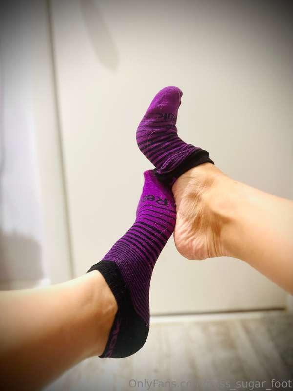 The toes have been dirty and sweaty with their daily exercis..