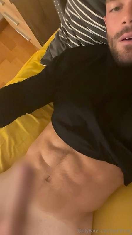 Video 43A jerk off and cum video, while wearing a black swea..