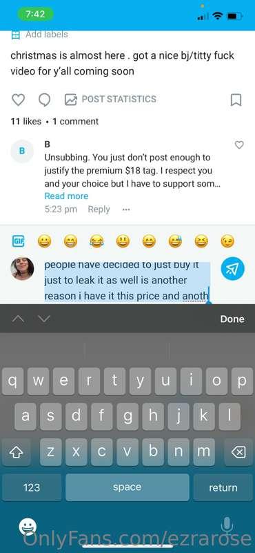@u265633596, My onlyfans is 18$ a month because it’s how i’v..