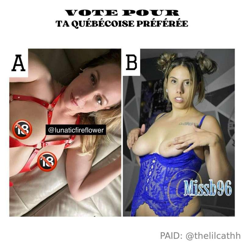 ***VOTE*** pour **TA QUÉBÉCOISE PRÉFÉRÉE** 💙

A: @lunaticfir..