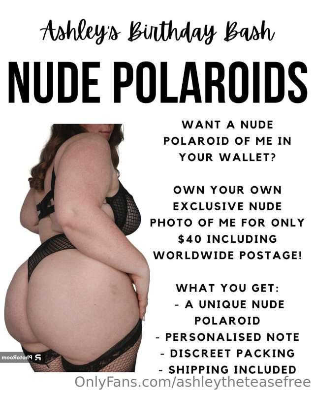 ✨ NUDE POLAROIDS ✨
Want a Nude Polaroid of me in your wallet..