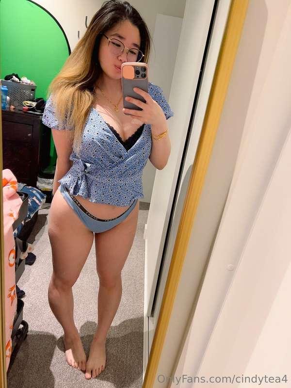 Is this too much blue - My top, bra and panties? 💙