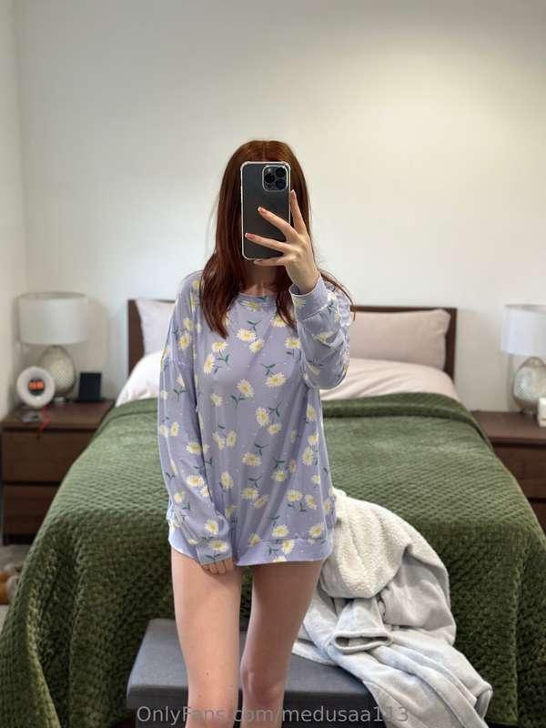 Morning, swipe to pull my top up!
