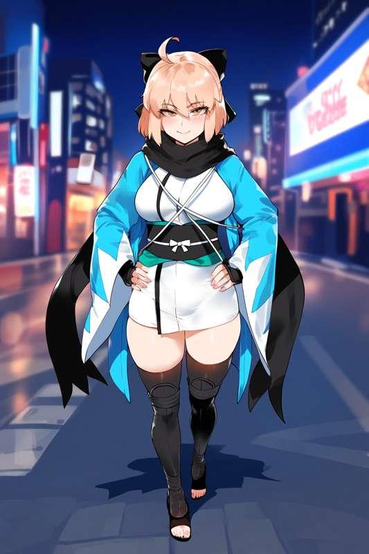 Okita and Master's night date!