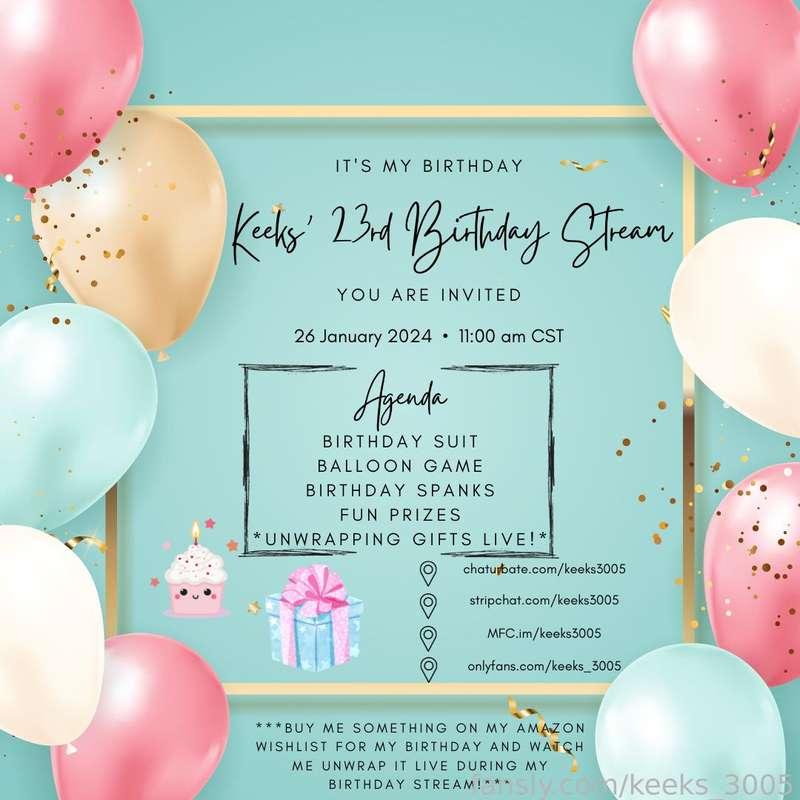 Its my birthday coming up (01/26) so I am throwing an online birthday party! As mentioned on the flyer, I will be opening gifts live on my birthday. If you would like to buy me a birthday present here is my Amazon Wishlist! 🤩🎁https://www.amazon.com/hz/wishlist/ls/J7GAZJR0OO8C?ref_=wl_share