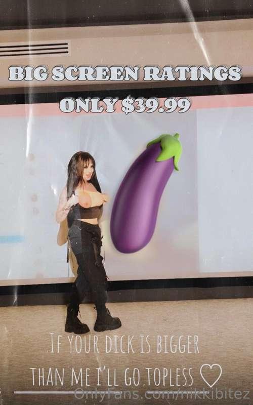 **CURRENTLY CLOSED** ❗️
***TOPLESS BIG SCREEN DICK RATINGS!*..