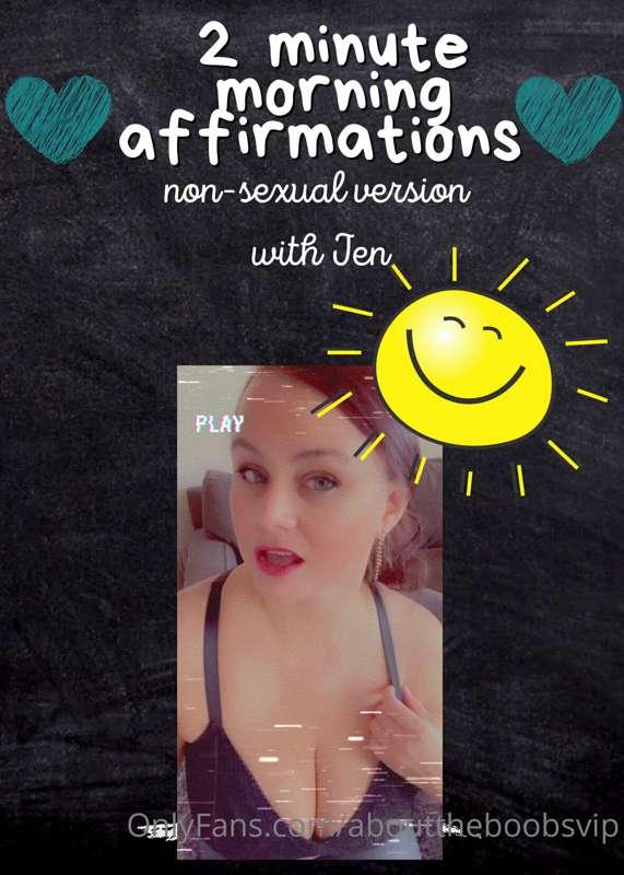 Just sent out a morning audio affirmation to hopefully brigh..
