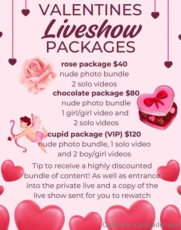 Sneak peek of my live show packages!Tip in the liveshow to r..