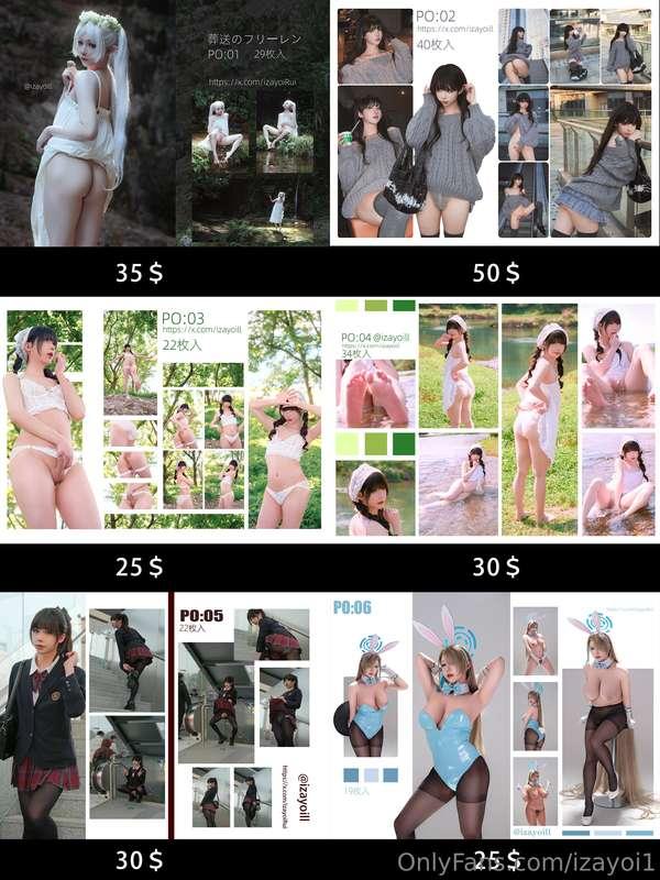 全新菜单！New Menu!请通过私信告诉我你想要的图集并打赏对应的金额哦！Please DM me and Tell ..