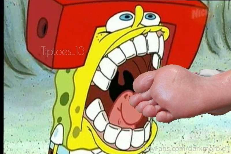 Always knew spongebob was a foot guy and he would 100% tribu..
