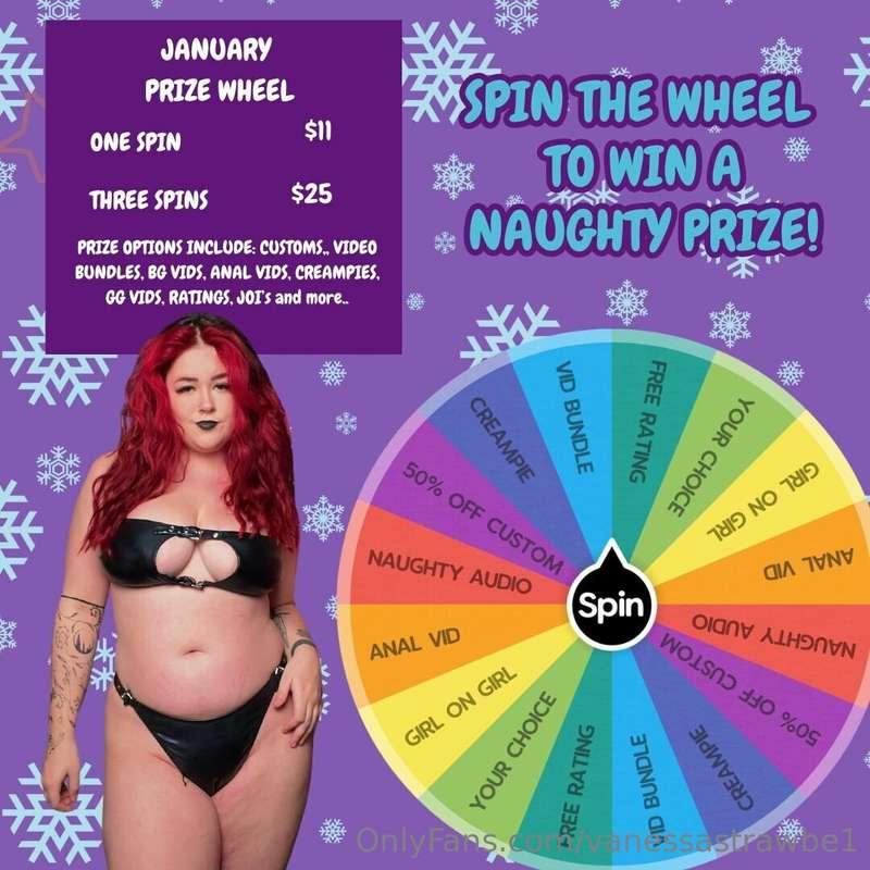 new month = new prizes! Spin the Wheel to Win!$11 - 1 spin$2..