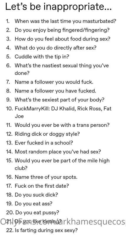 Thought it might be fun to answer some of these  here 🥰

Eve..