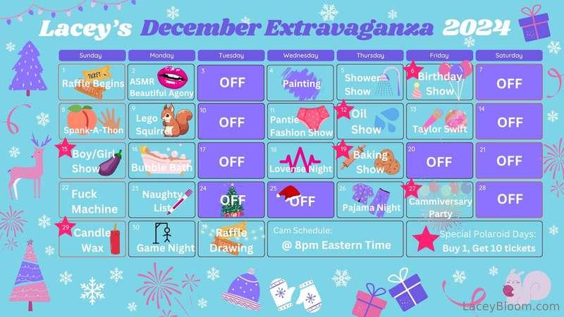 December Extravaganza Calendar 🗓💜 NEW Live Schedule💜 BIG Sho..