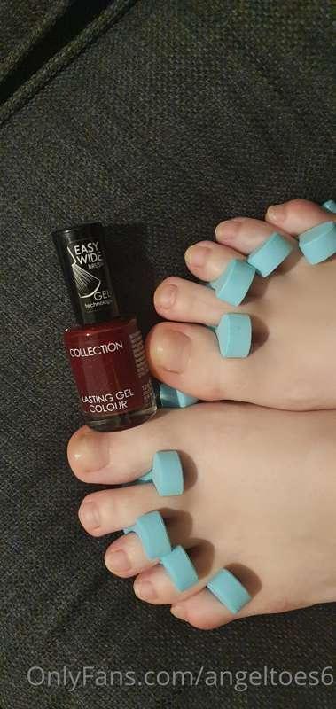 Decided to paint my little toesies red! Will show you how cu..