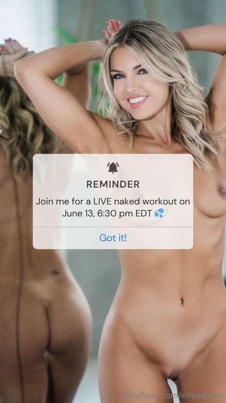 Hey guys ❤️Don’t miss my very first LIVE naked workout this ..