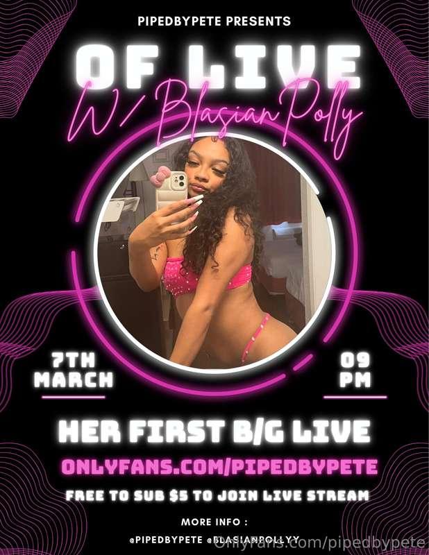 Live Friday 9pm w @blasianpollyy !! Another Pete’s exclusive..