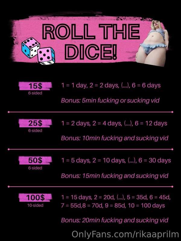 🎲 ***Roll the Dice*** 🎲

So I thought of a fun new game for ..