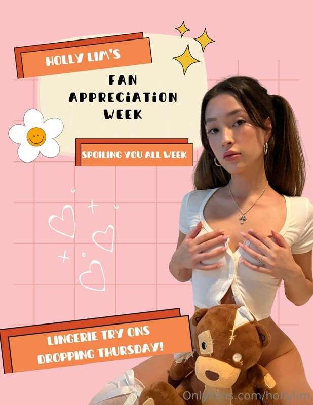 ## FAN APPRECIATION WEEK!!
I’m giving back to YOU this week ..