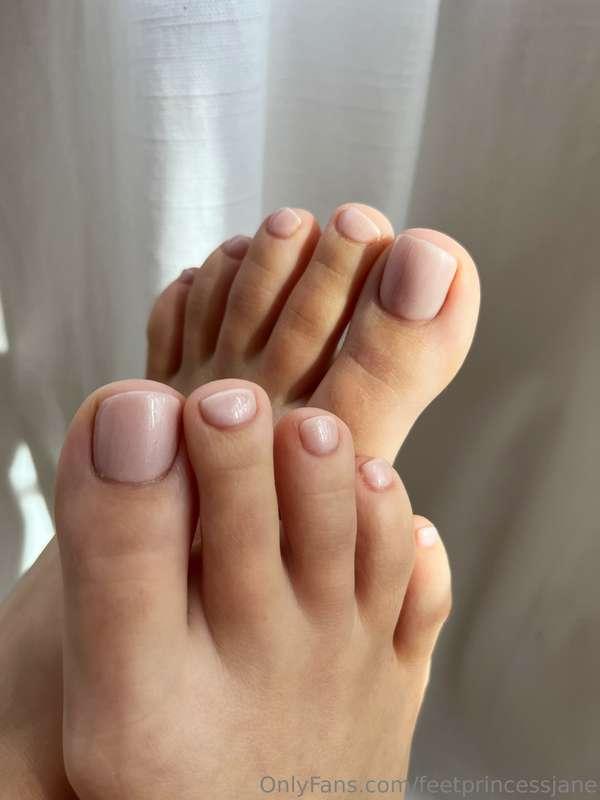 Pale pink pedicure.🥺🥰💅 So obsessed with this one, it makes m..
