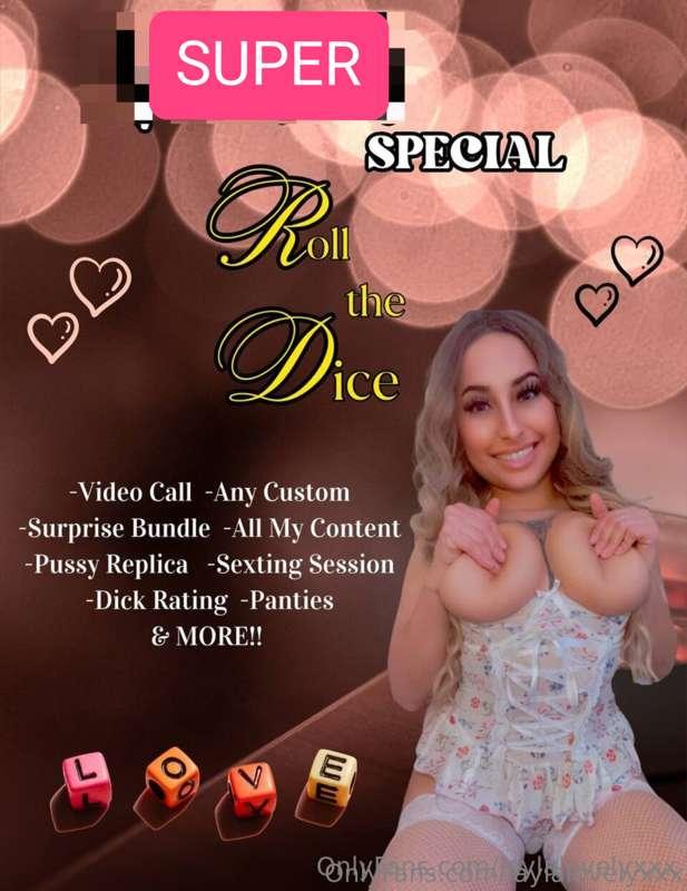 Roll the dice babe!!.. GET AMAZING PRIZES! 😈🥵🥵🥵Every roll is..