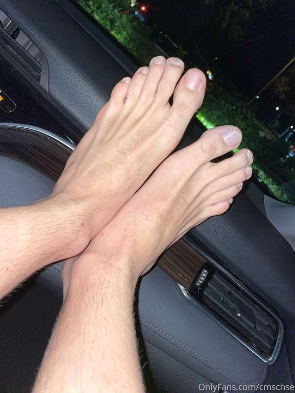 Feet pics on the dashboard
