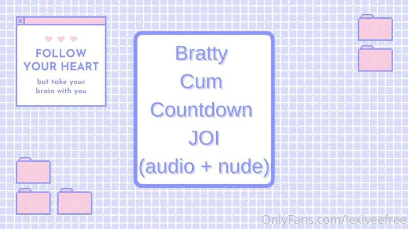 Bratty Cum Countdown JOI, my first ever!