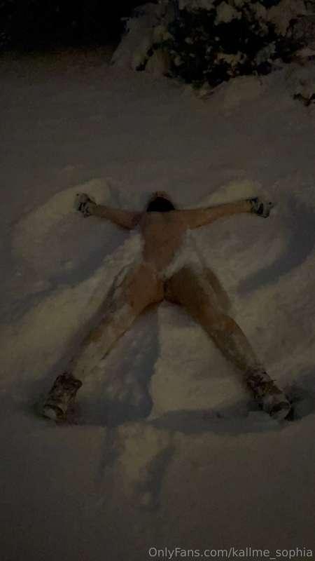 So I was out doing naked snow angels in my garden…. Would yo..