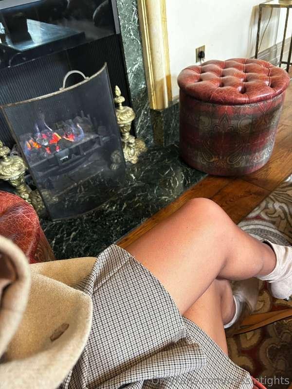 Wrapped in my jacket by the fire, with just enough tease in ..