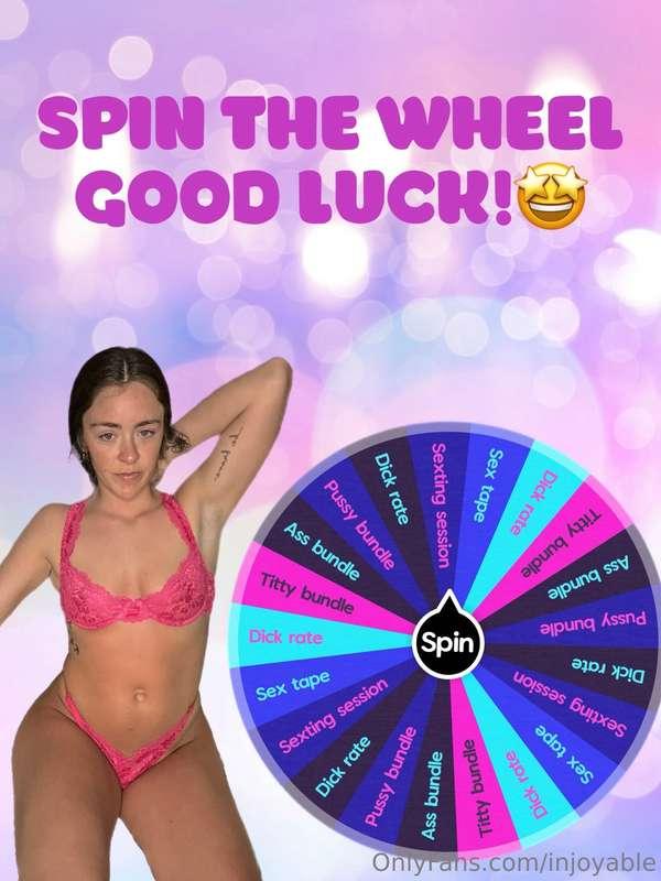 😻lets play spin the wheel😻
Plenty to be won!!!🥰
1 spin $10
2..