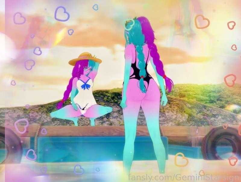 You look a little wet... JINX 🤭🥴

☆ #anime #lewd #beach #bathingsuit #cute #lesbian #wlw #koikatsu #twins #clones ☆