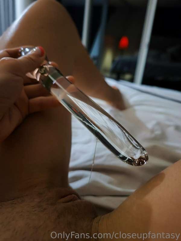 Just playing with my glass dildo and getting super wet 😈💦