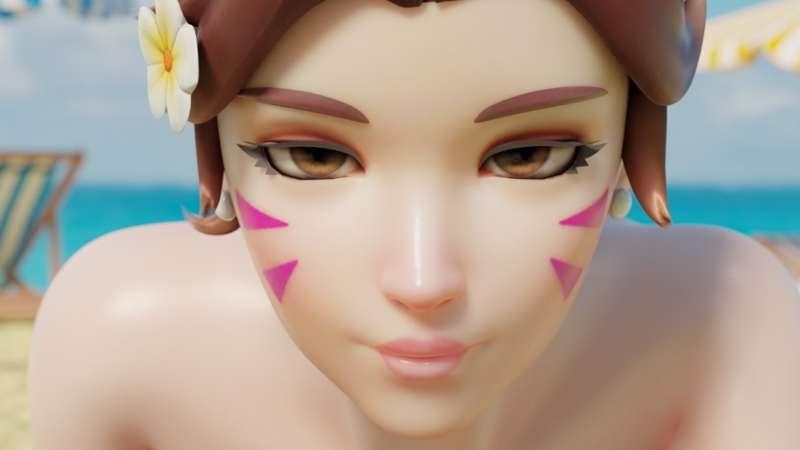 D.Va fingering Sombra's pussy (2 videos + 3 images)