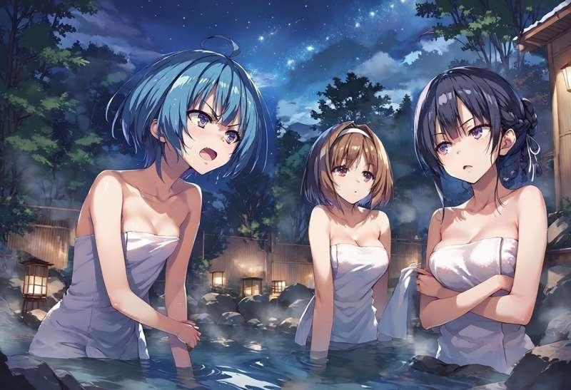 【健全】温泉でのひと時  7枚(zip, pdf有り)