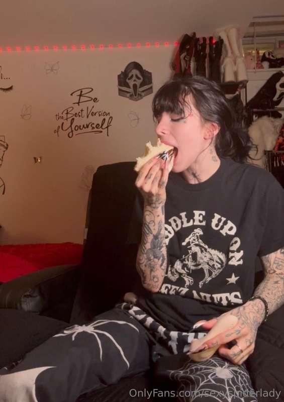 i was halfway done eating a sandwich and spontaneously start..