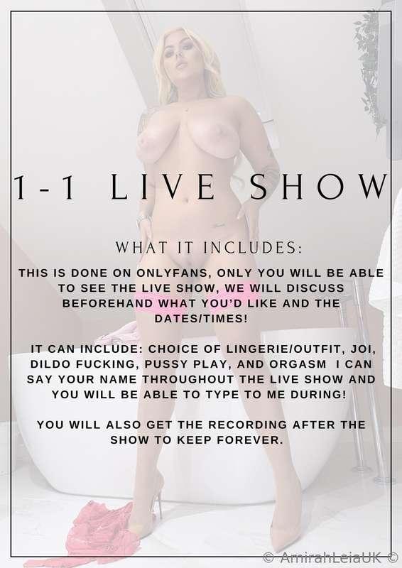 I’m now offering 1-1 live shows! These will be limited to on..