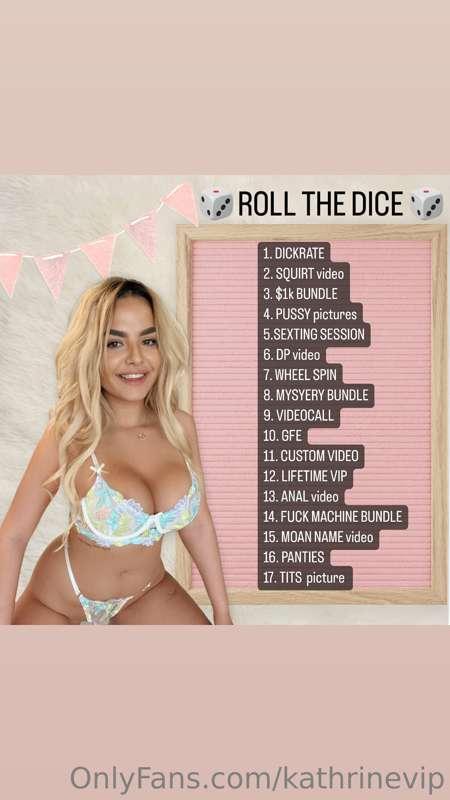 🎲ROLL THE DICE TO WIN  🎲 
Tip $10 for one dice roll or $25 f..
