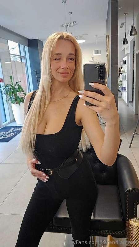 do you like the way mommy looks with her hair straightened? ..